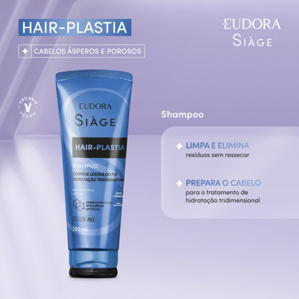 Kit Essencial Hair-Plastia: Hidratação Profunda + Proteção em Cetim Azul Royal